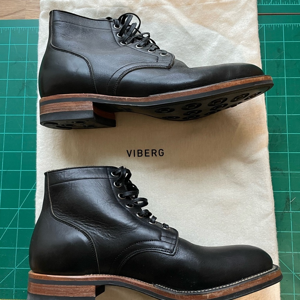 Viberg Black Leather Men's Service Boots 2030